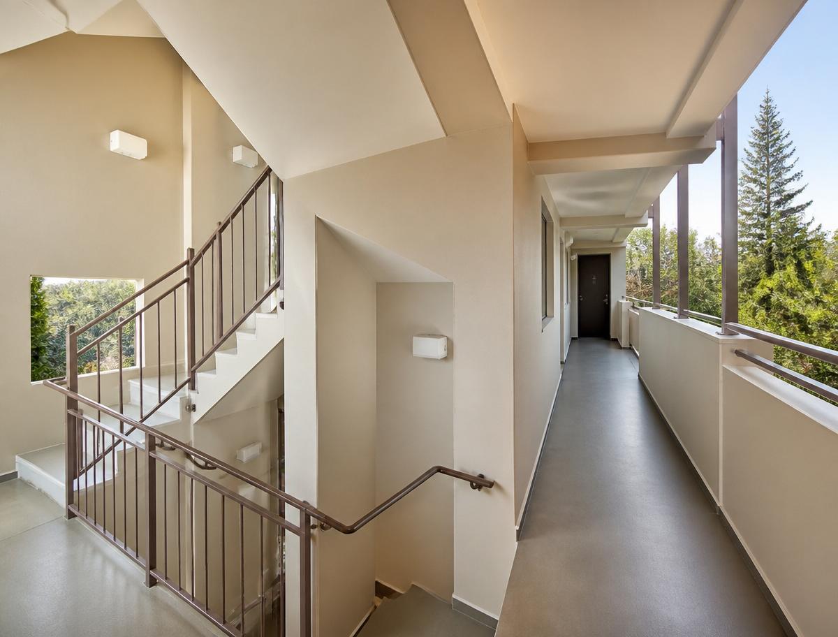 Repaired timber stairwell and landing in a Sydney home